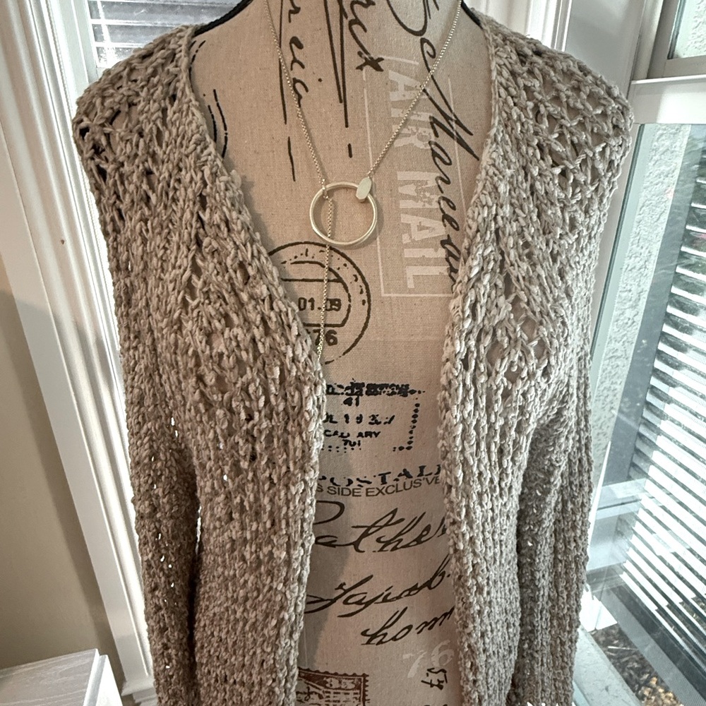 Boston Proper Open Knit Cardigan Sweater